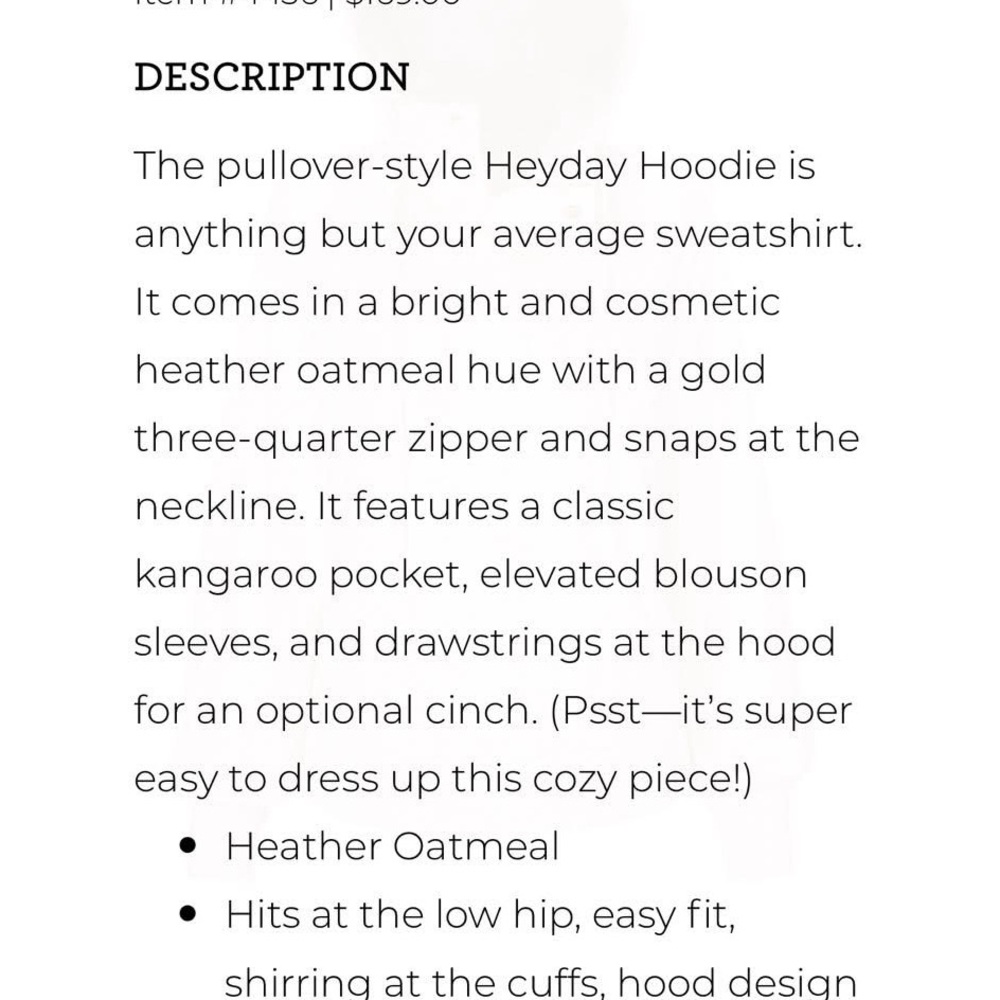 CAbi Cream Hoodie with Gold Accents - Picture 7 of 9